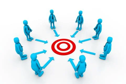 Team work target Stock Illustration