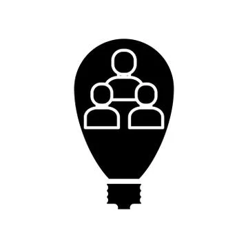 Team work. Team idea black icon on white background Stock Illustration