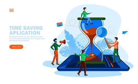 Team work for time management , application vector illustration Illustrazione stock