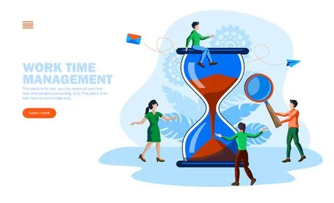 Team work for time management vector illustration Stock Illustration