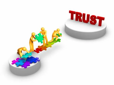 Team work for trust Stock Illustration