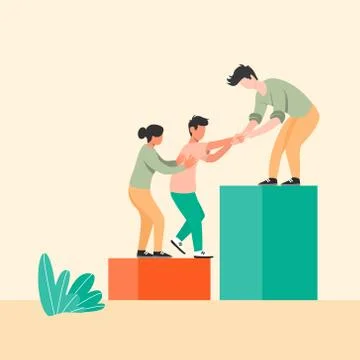 Team work vector illustration, Worker helping each other for Business group Stock Illustration