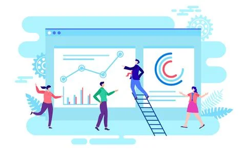 Team work on web, online software Illustrazione stock