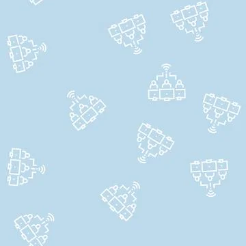 Team work wireless internet connection line seamless pattern Stock Illustration