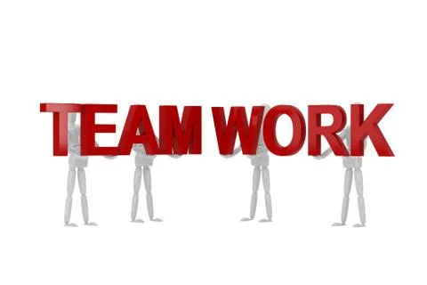 Team work word  in isolate with clipping path Stock Illustration
