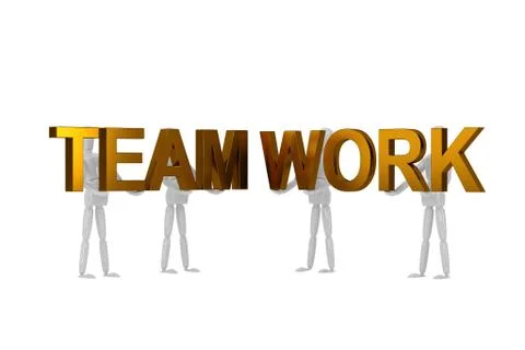 Team work word  in isolate with clipping path Stock Illustration