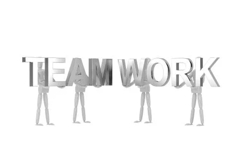 Team work word  in isolate with clipping path Stock Illustration