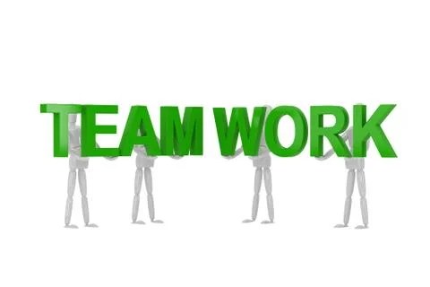 Team work word  in isolate with clipping path Stock Illustration
