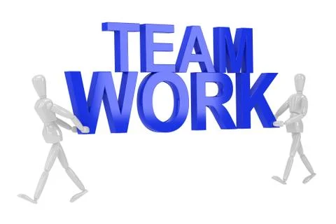 Team work word  in isolate with clipping path Stock Illustration