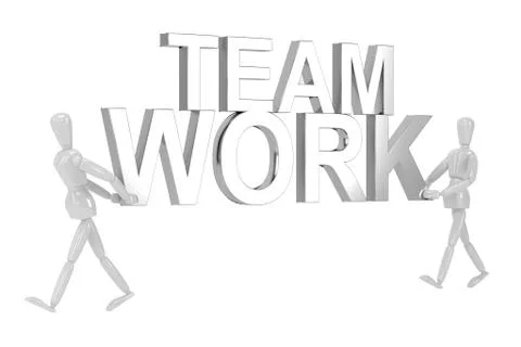 Team work word  in isolate with clipping path Stock Illustration