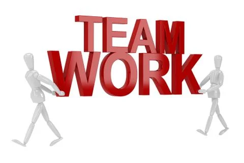Team work word  in isolate with clipping path Stock Illustration