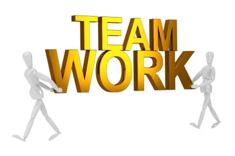 Team work word  in isolate with clipping path Stock Illustration