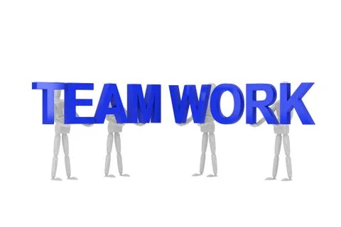 Team work word  in isolate with clipping path Stock Illustration