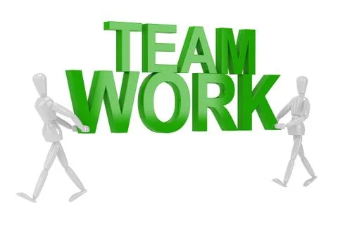 Team work word  in isolate with clipping path Stock Illustration