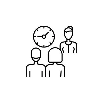 Team, worker, time, watch icon. Simple line, outline vector elements of teamwork Stock Illustration