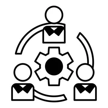 Team Workflow Dualtone Icon 스톡 일러스트