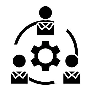 Team Workflow Glyph Icon Stock Illustration