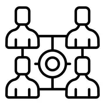 Team workflow icon outline vector. Work process Stock Illustration