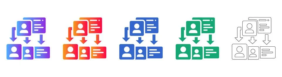 Team Workflow Management Icons Ilustração Stock