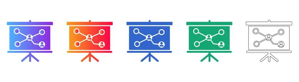 Team Workflow Network Diagram Presentation Icons Stock Illustration