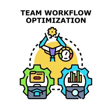 Team workflow optimizing process vector concept Stock Illustration