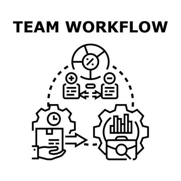 Team workflow process illustrating business management and project developmen Stockillustratie