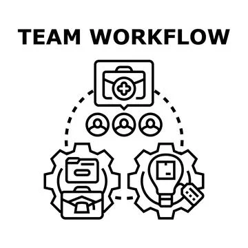 Team workflow process illustrating business strategy and collaboration Ilustración de archivo