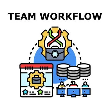 Team workflow process illustrating business collaboration development Stock Illustration