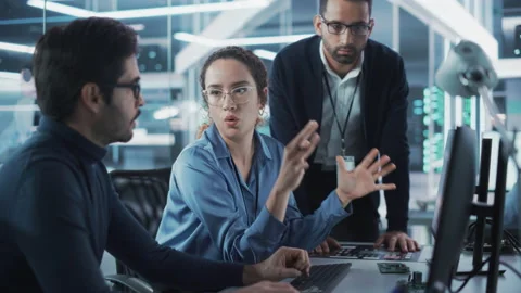 Team Working on Computer in Office Stock Footage 224519717
