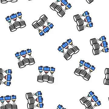 Team working at computers digital processing vector seamless pattern 스톡 일러스트