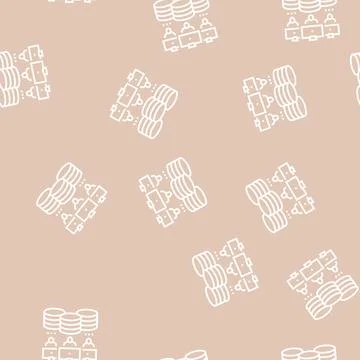 Team working at computers digital processing line seamless pattern Stock Illustration