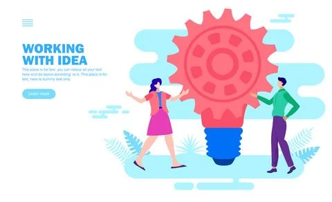 Team working with idea Illustrazione stock