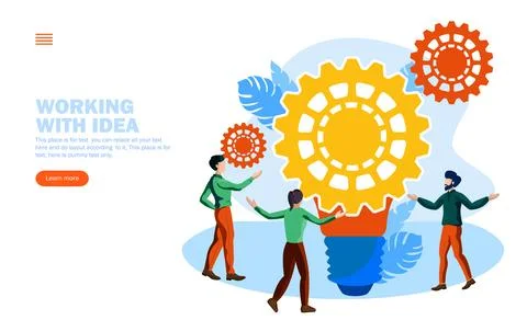 Team working with idea vector illustration concept Stock Illustration