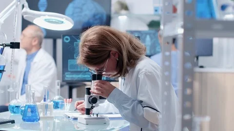 Team working in modern research facility Stock Footage 111016267