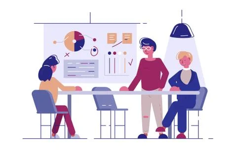 Team working at new project Stock Illustration