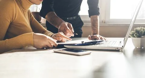 Team working in office table Stock Photos