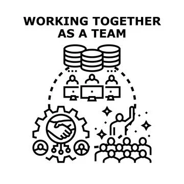 Team working together for business project collaboration Stock Illustration
