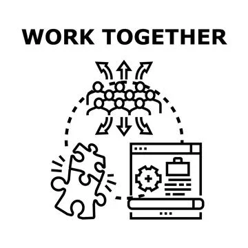 Team working together creating business development project 스톡 일러스트