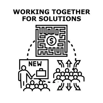 Team working together finding business solutions concept 库存插图