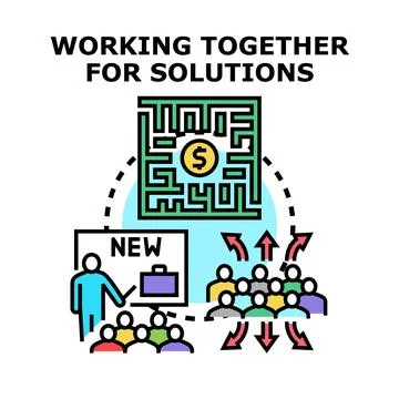 Team working together finding business solutions concept 库存插图