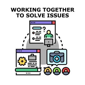 Team working together for problem solving and business development Stock Illustration