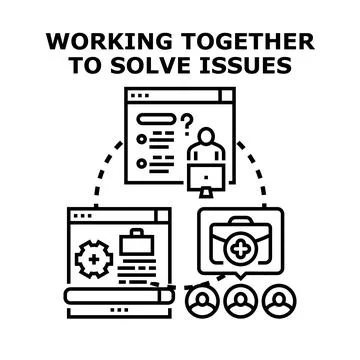 Team working together for problem solving and business development イラスト素材