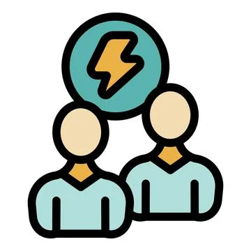 Team working together sharing innovative idea light bulb icon 스톡 일러스트