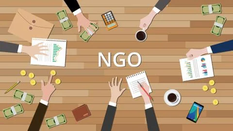 Team working together to support ngo to help others Stock Illustration