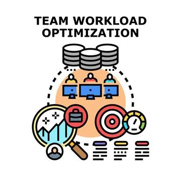 Team workload optimization achieving efficient resource management Illustrazione stock