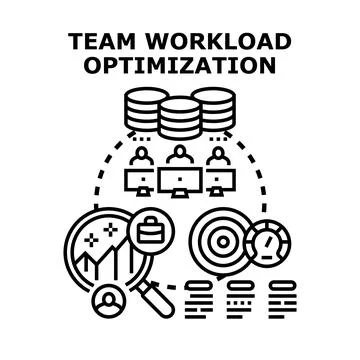 Team workload optimization achieving efficient resource management Stock Illustration