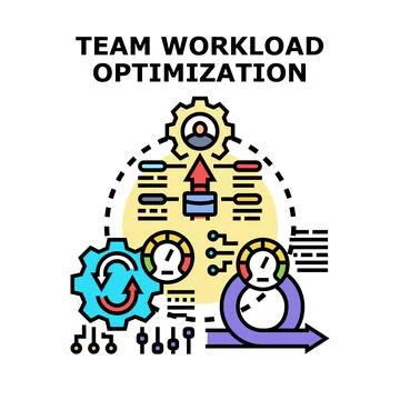 Team workload optimization achieving efficient business process Stock Illustration