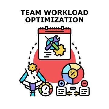 Team workload optimizing process for business improvement Stock Illustration