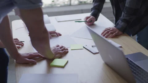 Team Writing Notes On Table Stock Footage 208725624