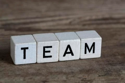 Team, written in cubes Stock Photos